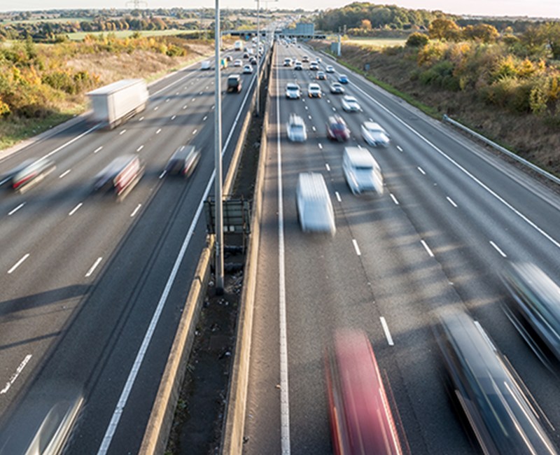 fleet vehicle on busy road