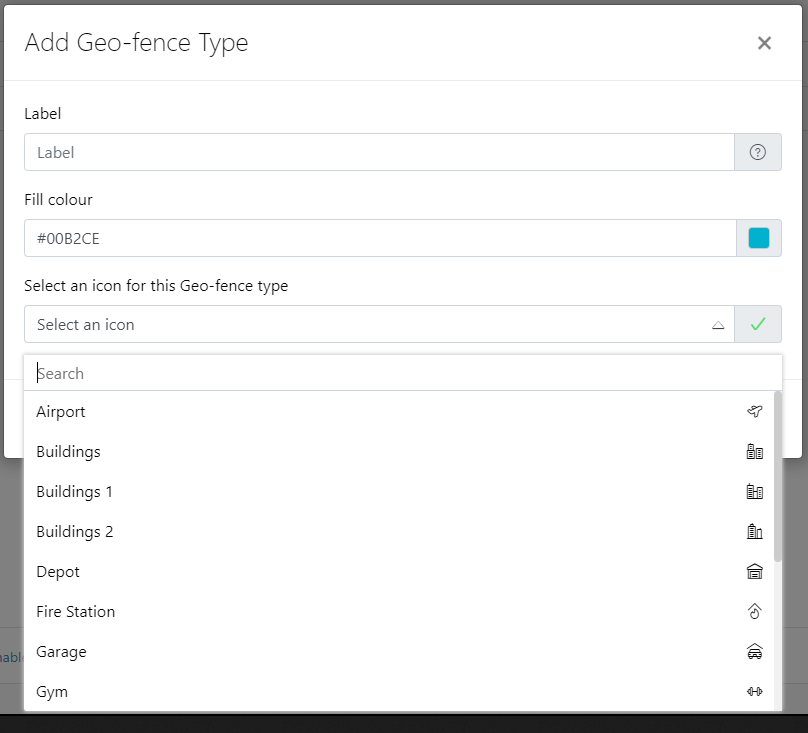 Types and icons added to Geo-fences