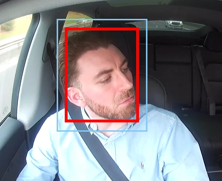AI dash cam detecting driver distraction using in-cab camera